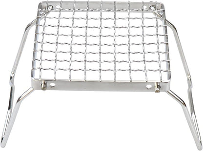 Folding Camping Grill - Stainless Steel 304 Cooking Grate with Folding Legs - Portable Charcoal and Cooking Stand - Lightweight BBQ Rack for Camping, Hiking and Backpacking
