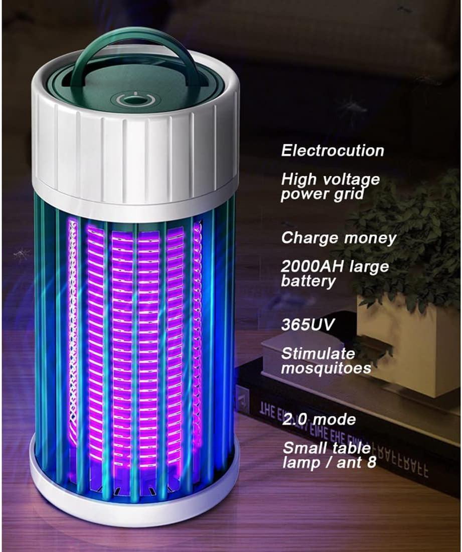 Outdoor Mosquito Trap - Rechargeable with UV Light (365 nm) - Silent and Portable - Can Also Be Used as a Night Light.