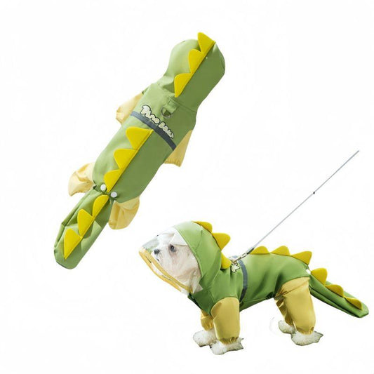 Pet Raincoat-With Belt-Reflective Strips-Green-XXL-1pc.