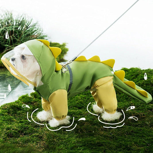 Pet Raincoat-With Belt-Reflective Strips-Green-XXL-1pc.