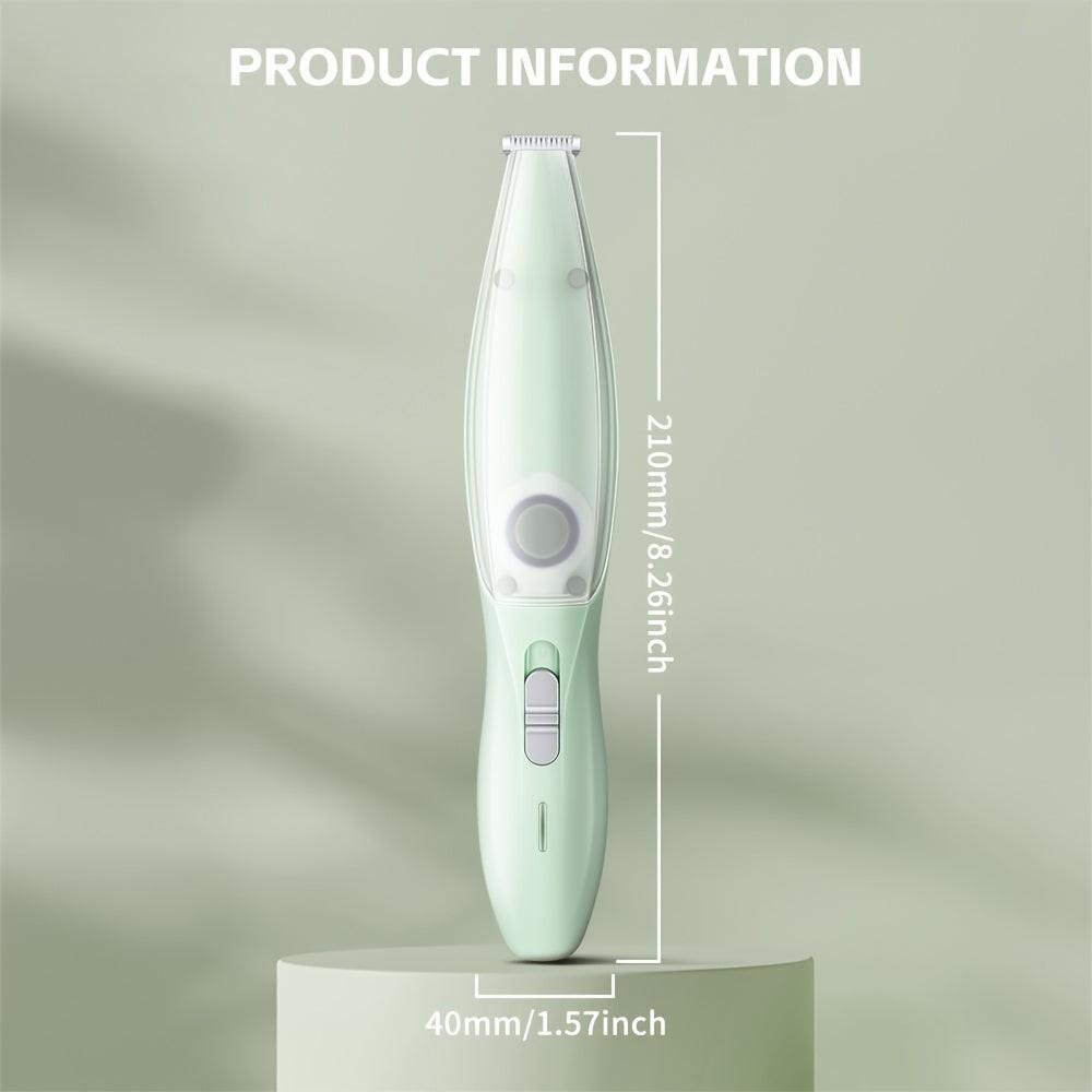 Small Animal Hair Trimmer-Hair Suction Cup-Rechargeable-Quiet-Green-1st.