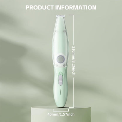 Small Animal Hair Trimmer-Hair Suction Cup-Rechargeable-Quiet-Green-1st.