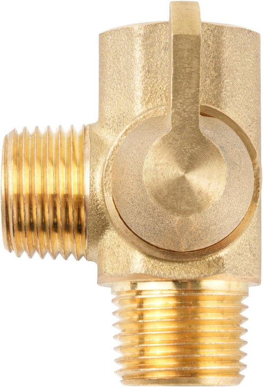 Brass 3-way bypass valve for boiler kits, 1/2" NPT connections.