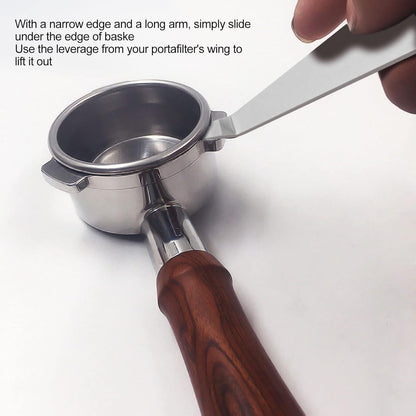 Coffee Portafilter Basket Remover Stainless Steel Powder Cup Disassembly Cleaning Pry Tool Coffee Machine Accessories.