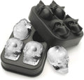 KIRALOVE 4 skulls - ice cubes - silicone ice cube maker - for home - kitchen - bar accessories - drinks - random color - refrigerator.