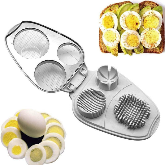 Egg Slicer - 3-in-1 Stainless Steel Slicer - For Eggs and Mushrooms - Precision Cutting Tool - Kitchen Aid.