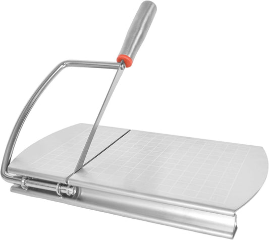 Cheese Cutter - Stainless Steel Blade with Measuring Scale - For Block Cheese and Sausage - Multifunctional Kitchen Aid.