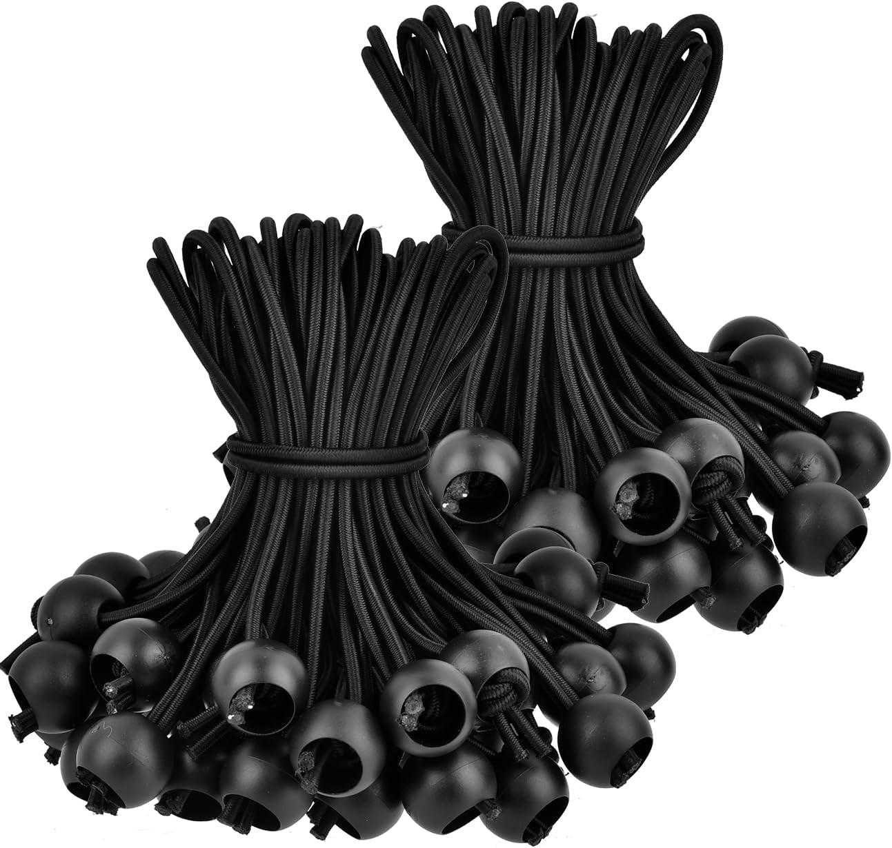 Rubber buckle - 15 cm tarpaulin clip with ball, tent rubber tarpaulin rubber - tent tensioner accessories - rubber ring - retractable ring - tent rubber tensioner, tarpaulin - 100 pieces.