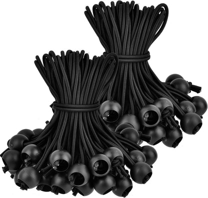 Rubber buckle - 15 cm tarpaulin clip with ball, tent rubber tarpaulin rubber - tent tensioner accessories - rubber ring - retractable ring - tent rubber tensioner, tarpaulin - 100 pieces.