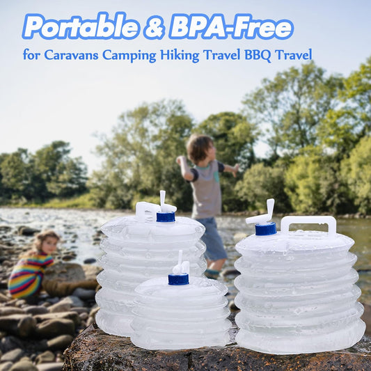 Collapsible Bucket - Collapsible Water Container - Portable & BPA Free Water Tank - Kettle - Bucket - Suitable for Caravan, Camping, Hiking, BBQ, Travel, Outdoor Use - 3L.