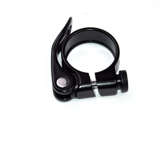 Mountain bike seatpost clamp - aluminum alloy - quick release seatpost clamp - 28.6 mm - black.