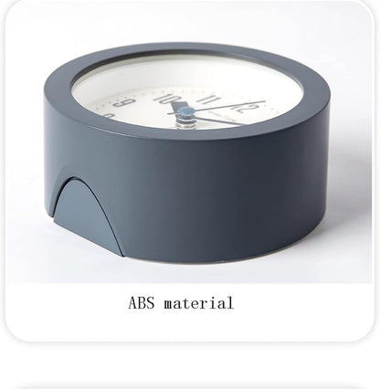Alarm clock - Children's alarm clock - Round silent analogue alarm clock without ticking - Wake up gently - Increasing volume - Battery operated - Snooze and light function - Easy to set desk alarm clock