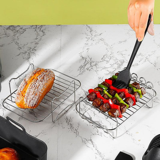 Airfryer Accessory Set - Silicone Liner, Grill, Steam Basket, Baking Tray and Pan - Set of 7.