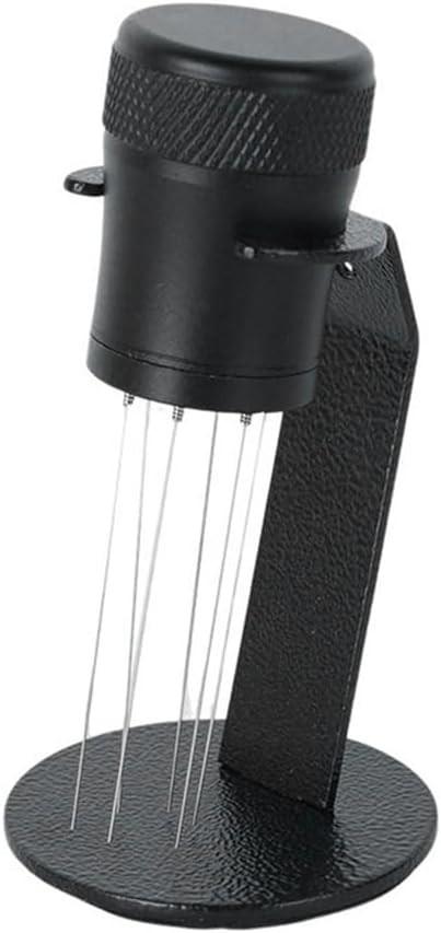 Coffee Mixer - Fabric Mixer with Holder - 6-Pin Coffee Stirrer - Removable and Washable Mixer - Black.