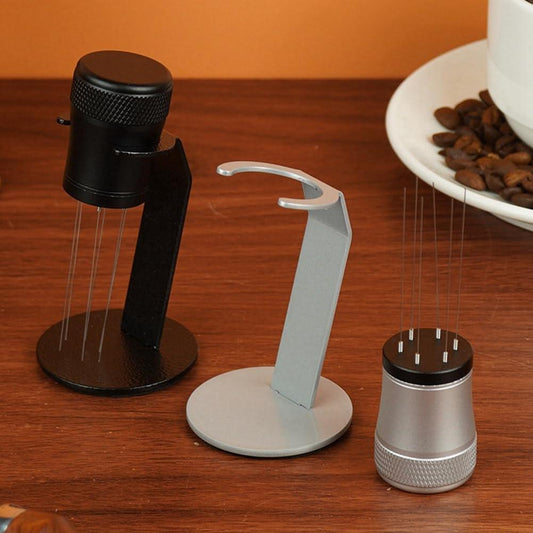 Coffee Mixer - Fabric Mixer with Holder - 6-Pin Coffee Stirrer - Removable and Washable Mixer - Black.