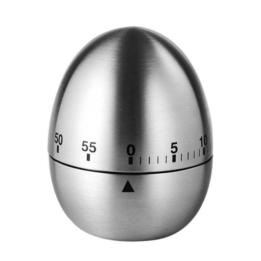 Egg Timer - Kitchen Timer - Analogue Kitchen Timer - Mechanical Kitchen Timer - Timer - Egg - Stainless Steel.
