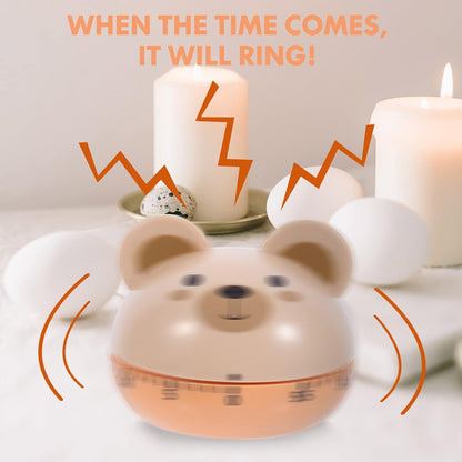 Egg Timer - Timer - Cartoon Bear Kitchen Reminder Timer - Mechanical Timer Kitchen Food Timer - Kitchen Countdown Timer - Digital Kitchen Timer - Working Cooking Utensils - Metal Interior Modeling - 1 Piece