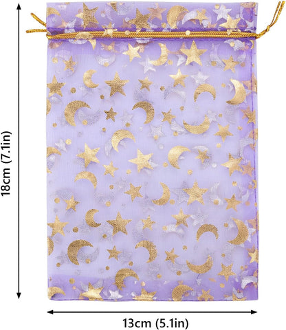 Gift bags - Purple drawstring organza - Wedding jewelry bags - 13x18cm - 100 pieces