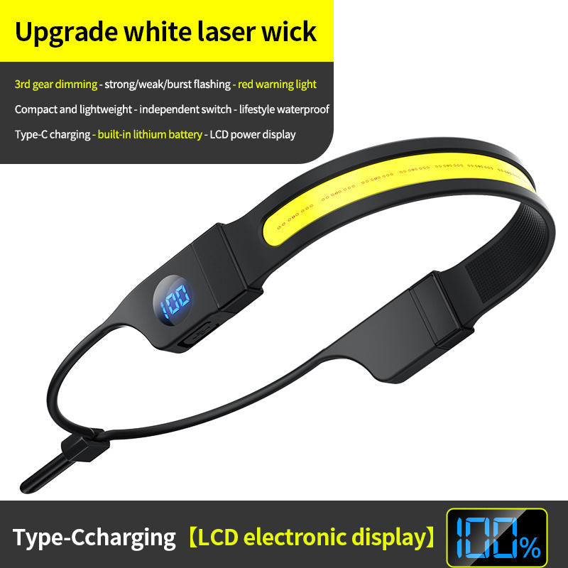 LED Headlamp - 230Â° Wide Beam - Rechargeable Headlamp with Digital Battery Display - 500 Lumens - Waterproof USB Headlamp for Camping, Running, Hiking - Adjustable Silicone Strap.