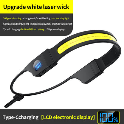 LED Headlamp - 230Â° Wide Beam - Rechargeable Headlamp with Digital Battery Display - 500 Lumens - Waterproof USB Headlamp for Camping, Running, Hiking - Adjustable Silicone Strap.