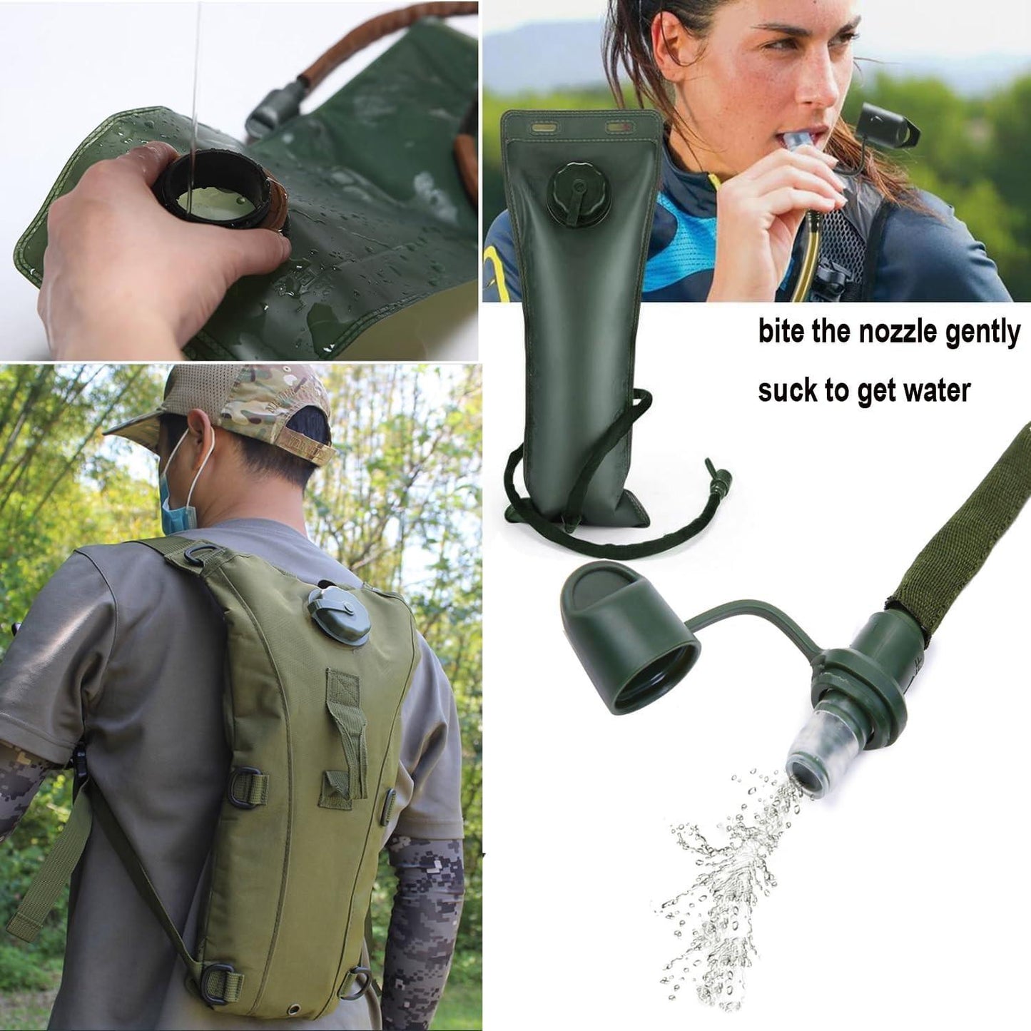 Water BagâWater StorageâHydration BackpackâCamping & HikingâFood Grade Portable Water Bagâ3LâCamouflage Color.