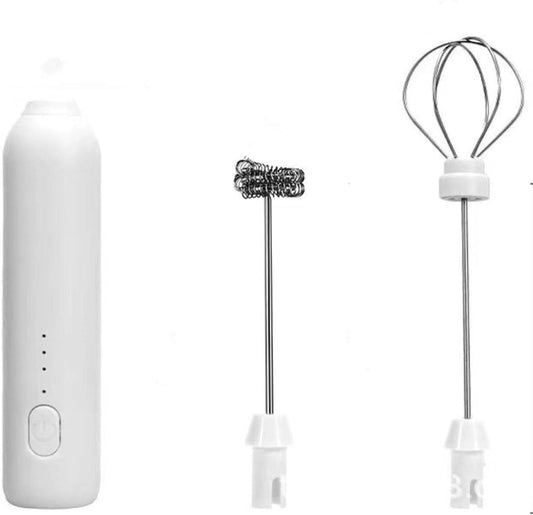 Mini portable milk frother - Electric milk frother - Handheld electric milk frother and egg beater - Multifunctional for coffee, milk and eggs - Three adjustable speeds - Home use.