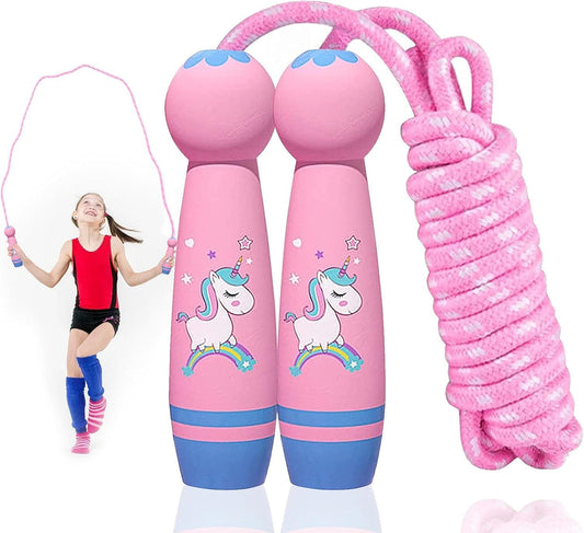 Adjustable Children's Skipping Rope - With Wooden Handle - 260 cm - Suitable for Boys & Girls - For School & Play.