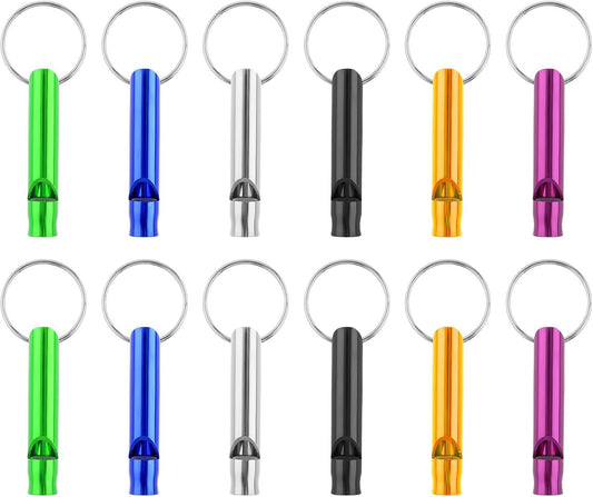 Metal Emergency Whistles - Set of 12 - Referee Whistles for Sports, School & Outdoors.