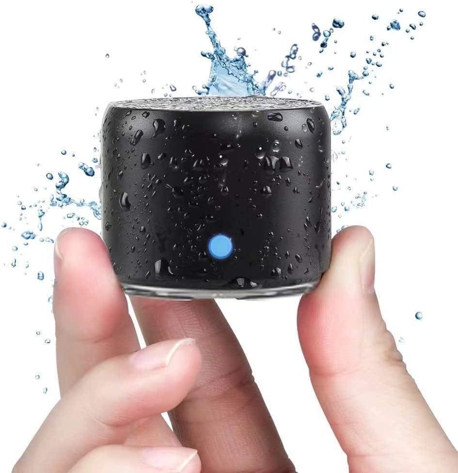 Mini Bluetooth Speaker (Black) | Portable & Pocket-Sized | Powerful Bass with Passive Radiator | 12-Hour Battery Life | Ideal for Outdoors.
