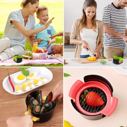 4-in-1 Egg Slicer - Egg Separator - Stainless Steel 304 - For Eggs, Strawberries & Soft Foods - Easy to Clean.