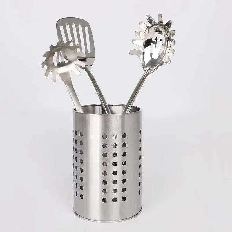 XL Kitchen Utensil Holder Stainless Steel - High Spatula Pot - 12 x 18 cm - Robust Stainless Steel - Silver