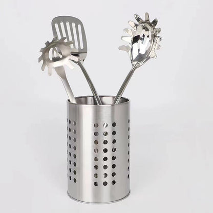 XL Kitchen Utensil Holder Stainless Steel - High Spatula Pot - 12 x 18 cm - Robust Stainless Steel - Silver