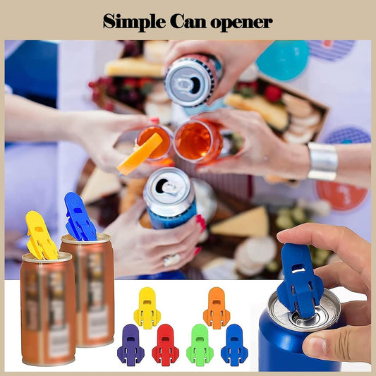24 Piece Can Opener for Soda & Beer - Ring Opener & Nail Protector - Easy Opening - Multicolor