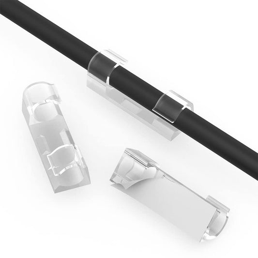 Transparent Cable Clips - Set of 40 - Self-Adhesive Cable Holders - For Cables up to 7 mm - Cable Management.