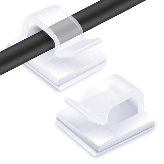 Transparent Cable Clips - Set of 60 - Self-Adhesive Cable Holders - For Cable Management & Christmas Lights.