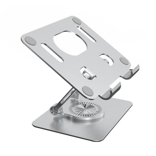 Aluminum Tablet Stand - Foldable & Height Adjustable - For Phone & Tablet - With Cooling Function (Heat Dissipation) - Silver.