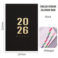 Agenda 2026 - Daily Agenda - A5 Format - 1 Day per Page - 304 Pages - [Black] - Hardcover