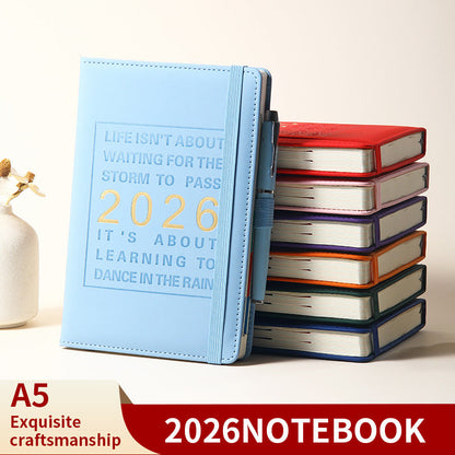 Agenda 2026 - Daily Agenda & Planner - A5 Format - 365 Day Overview - Hardcover - [Red]