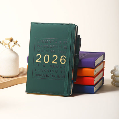 Agenda 2026 - Daily Agenda & Planner - A5 Format - 365 Day Overview - Hardcover - [Red]