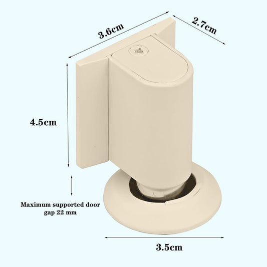 Magnetic Door Stopper Floor White - No Drilling - Self-adhesive - Metal - Including Raising Disc.