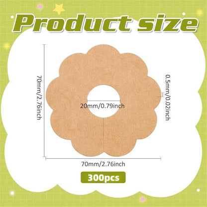 300 Pieces Wine Glass Markers Paper - Blank Flower Place Cards - DIY Wine Hangers for Weddings & Parties - Brown