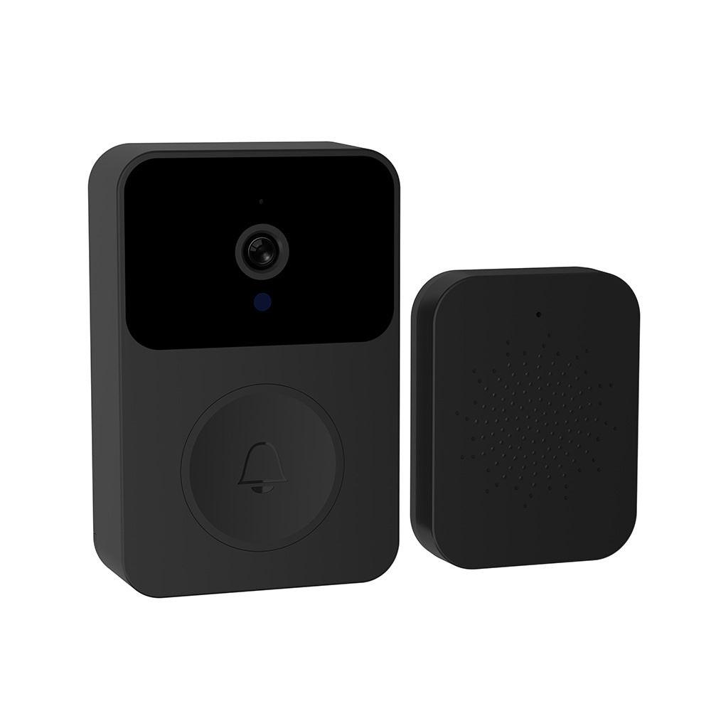 Wireless Doorbell with Camera - Smart Video Doorbell - Wireless Video Doorbell - Wireless Ring - HD Night Vision - Two-Way Talk - Cloud Storage - Remote APP Monitoring - Self-Adhesive and Drill-In Installation - USB Charging - Black.
