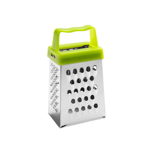 Mini cheese grater - Four-sided grater - Stainless steel slicer - Multifunctional vegetable cutter - Kitchen gadget - Lemon zester - A green.