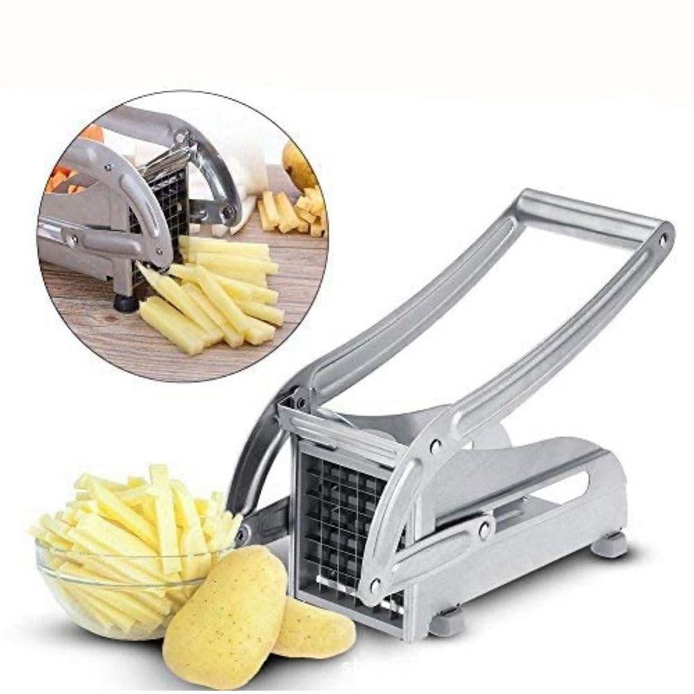 Potato Slicer - Household Manual Potato Slicer Made of Stainless Steel - Cucumber Slicer - Multifunctional French Frying Machine.