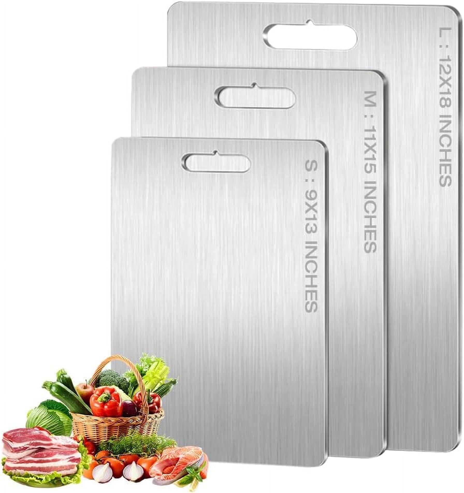 New Titanium Cutting Boards - 100% Pure Titanium Cutting Boards for Kitchen - Cutting Edge Hygiene & Durability, Double Sided Medical-grade Titanium Cutting Mat from Japan (15 x 11 in) 15" x 11".