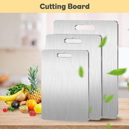 New Titanium Cutting Boards - 100% Pure Titanium Cutting Boards for Kitchen - Cutting Edge Hygiene & Durability, Double Sided Medical-grade Titanium Cutting Mat from Japan (15 x 11 in) 15" x 11".