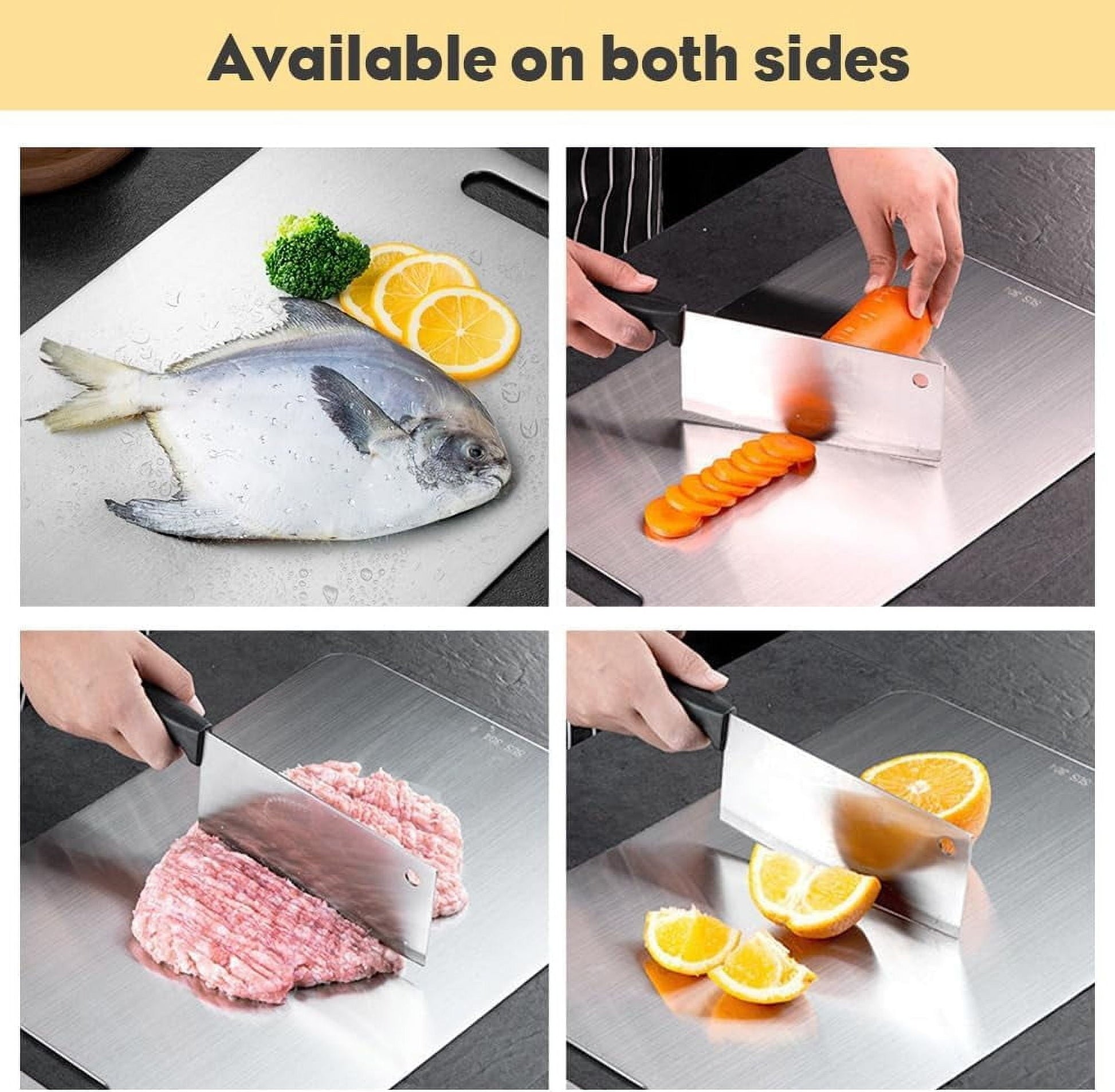 New Titanium Cutting Boards - 100% Pure Titanium Cutting Boards for Kitchen - Cutting Edge Hygiene & Durability, Double Sided Medical-grade Titanium Cutting Mat from Japan (15 x 11 in) 15" x 11".