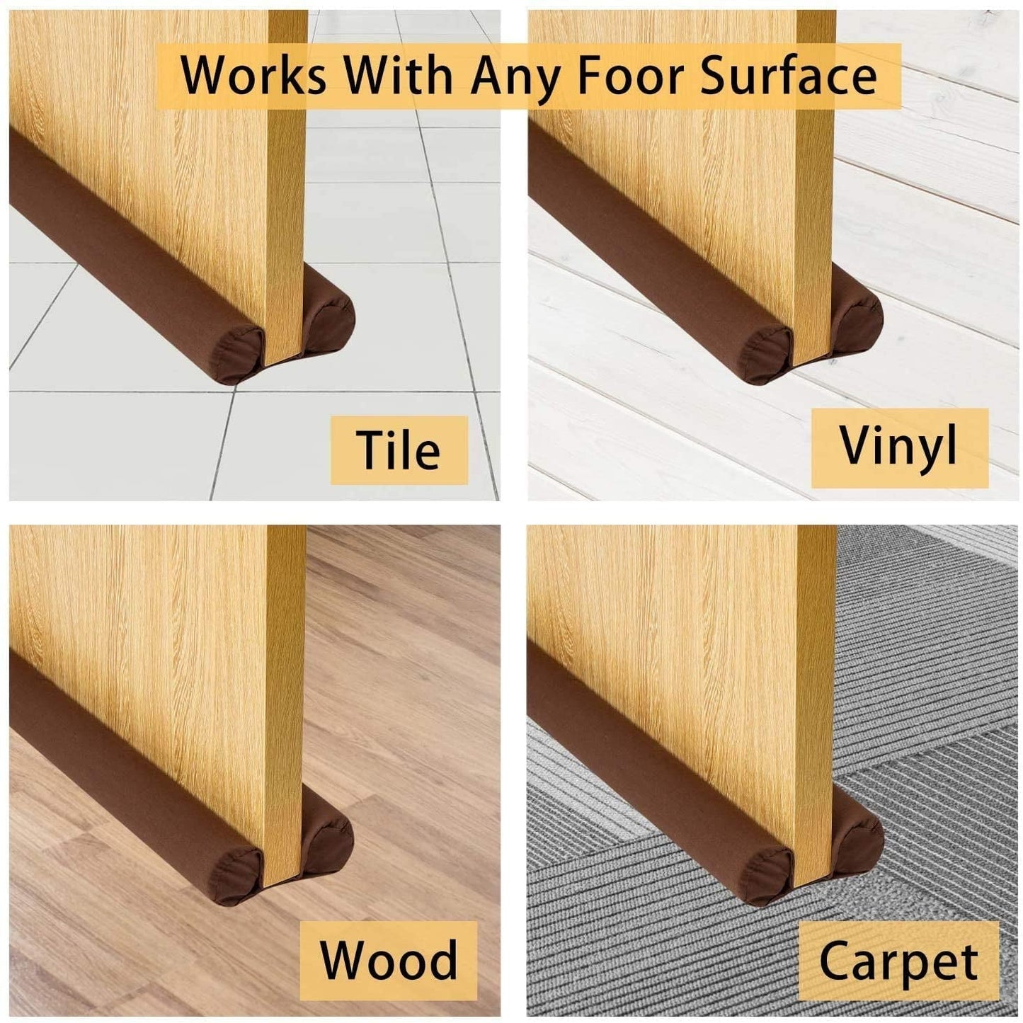 Draft Door Stopper 36 Inches, Draft Guard for Interior Door, Heavy Duty Door Sweep, Sound Proof Reduce Noise Keeping Warm in and Cold Out, Thicker Door Draft