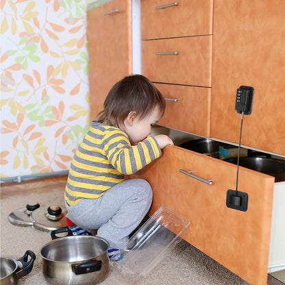 Baby Proofing, Refrigerator lock, Baby Safety Locks for Cabinets, Cabinet Locks for Babies, No Drilling Child Safety Cabinet Locks for Latching to Drawer Door Fridge Oven Toilet Seat Black