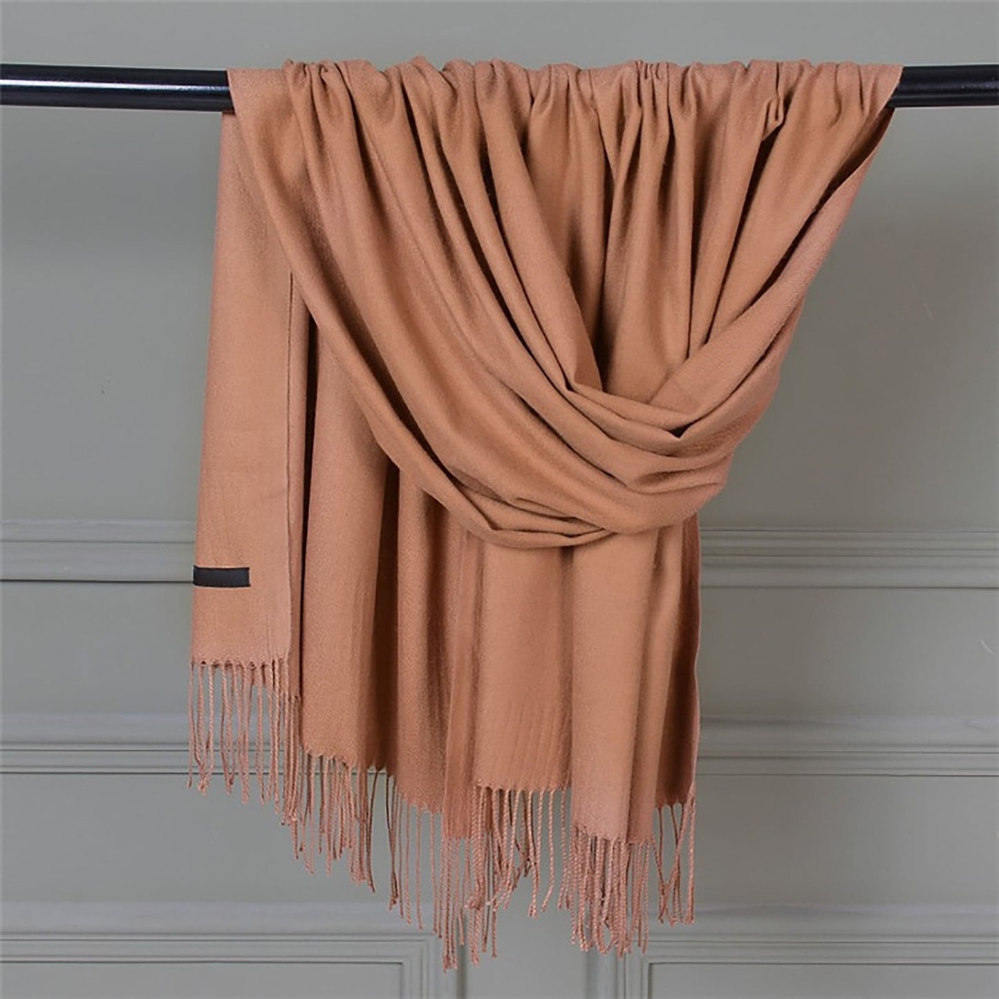 Delayuji Pashmina Scarf for Women Scarf for Women Women Pashmina Scarf Soft Solid Plain Shawl Wrap Fashion Warm Neck with Fringes A Red A Multicolor